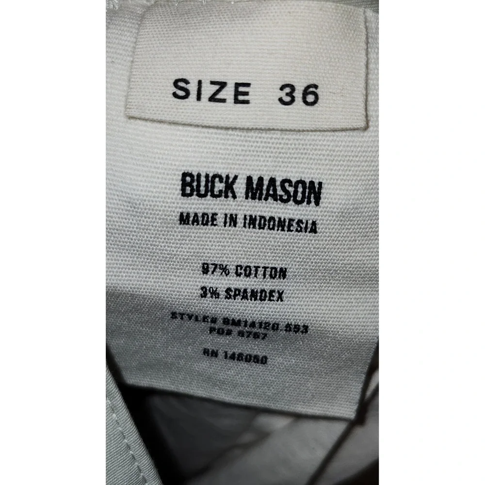 Buck Mason Carry-On Pant Oyster Straight Side Seam Chino BM14120.553 Size 36x32